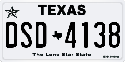 TX license plate DSD4138
