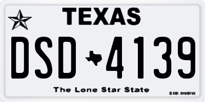 TX license plate DSD4139