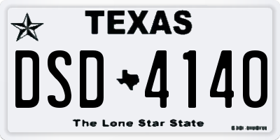 TX license plate DSD4140
