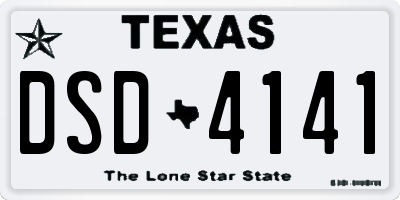 TX license plate DSD4141