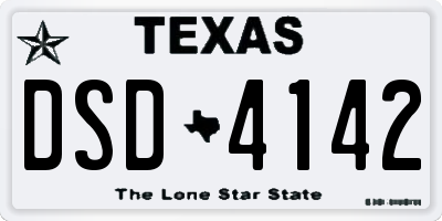 TX license plate DSD4142
