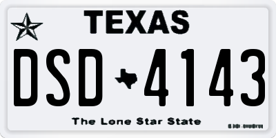 TX license plate DSD4143