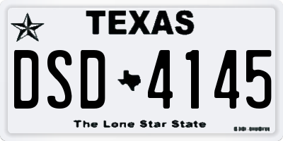 TX license plate DSD4145