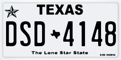 TX license plate DSD4148