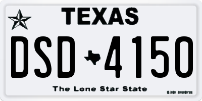 TX license plate DSD4150