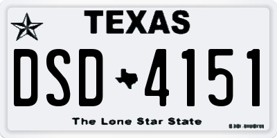 TX license plate DSD4151