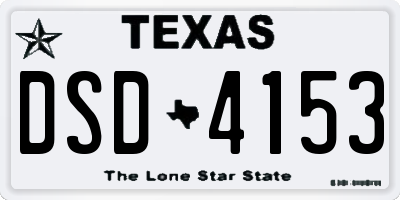 TX license plate DSD4153