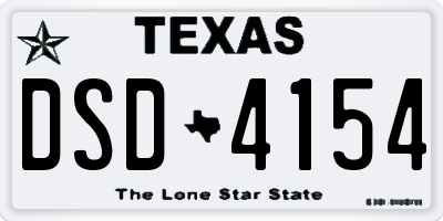 TX license plate DSD4154