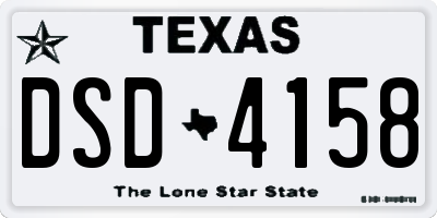 TX license plate DSD4158
