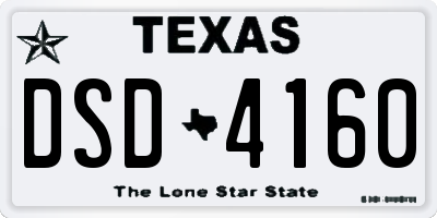 TX license plate DSD4160