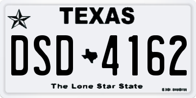 TX license plate DSD4162