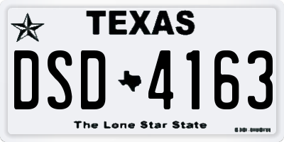 TX license plate DSD4163