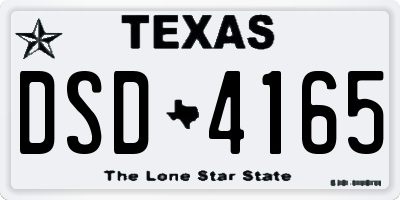 TX license plate DSD4165