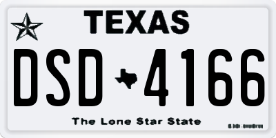TX license plate DSD4166