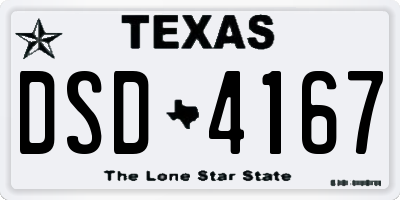 TX license plate DSD4167