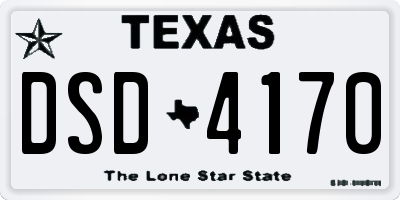 TX license plate DSD4170