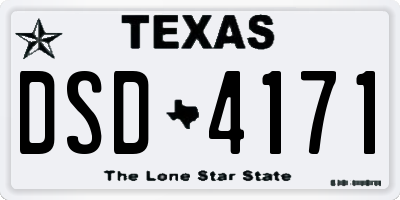 TX license plate DSD4171