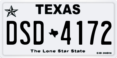 TX license plate DSD4172