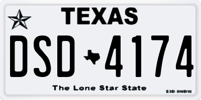 TX license plate DSD4174