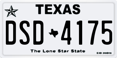 TX license plate DSD4175