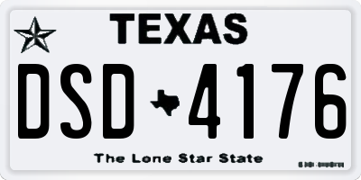 TX license plate DSD4176