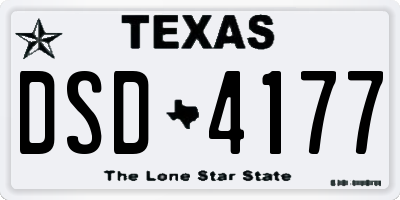 TX license plate DSD4177