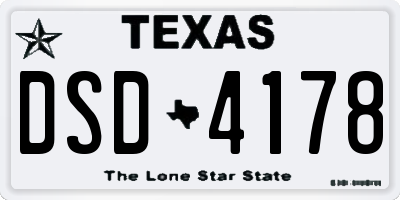 TX license plate DSD4178