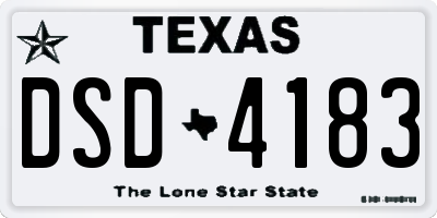 TX license plate DSD4183