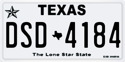 TX license plate DSD4184