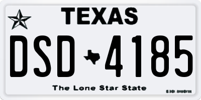 TX license plate DSD4185