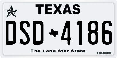 TX license plate DSD4186
