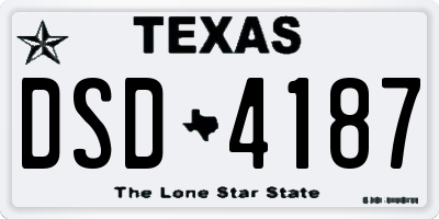 TX license plate DSD4187