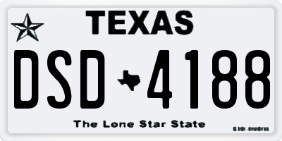 TX license plate DSD4188