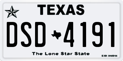 TX license plate DSD4191