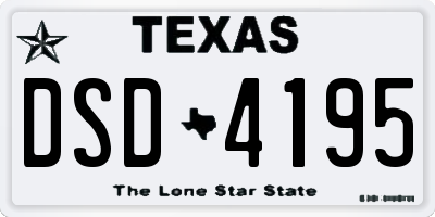 TX license plate DSD4195
