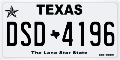 TX license plate DSD4196