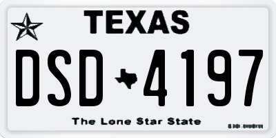 TX license plate DSD4197
