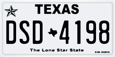 TX license plate DSD4198