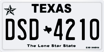 TX license plate DSD4210