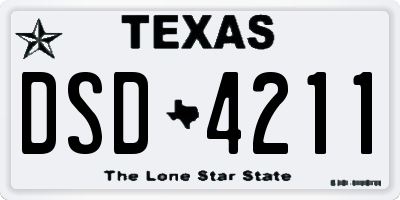 TX license plate DSD4211