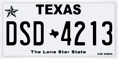 TX license plate DSD4213