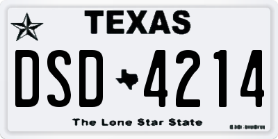 TX license plate DSD4214