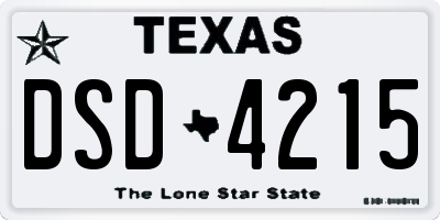 TX license plate DSD4215