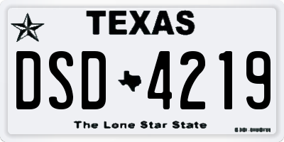 TX license plate DSD4219