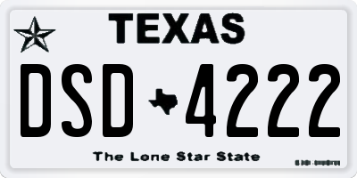 TX license plate DSD4222
