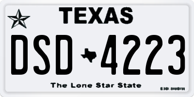 TX license plate DSD4223