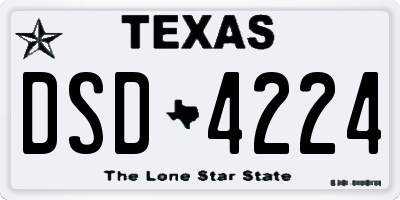 TX license plate DSD4224