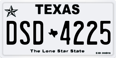 TX license plate DSD4225