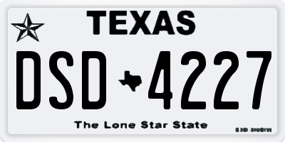TX license plate DSD4227