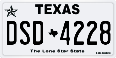 TX license plate DSD4228